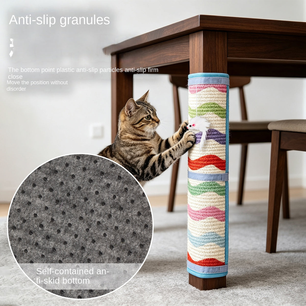Artistic Jute Cat Scratcher Wall-Mounted Vertical Cat Scratch Pad Non-Shedding Cat Toy
