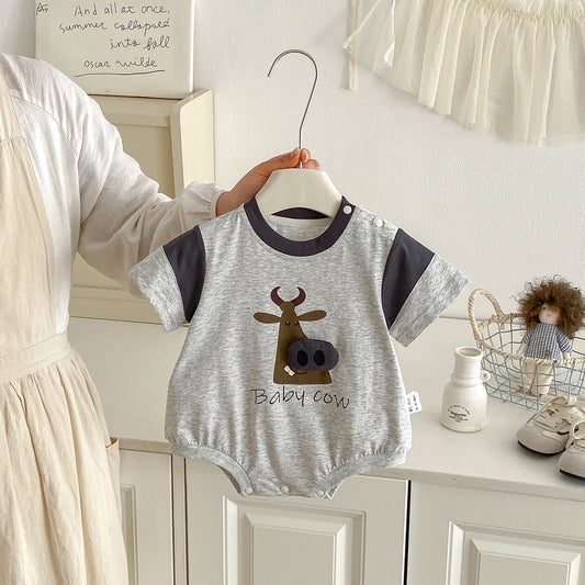 Bodysuit  Lightweight Cartoon Print Short Sleeve
