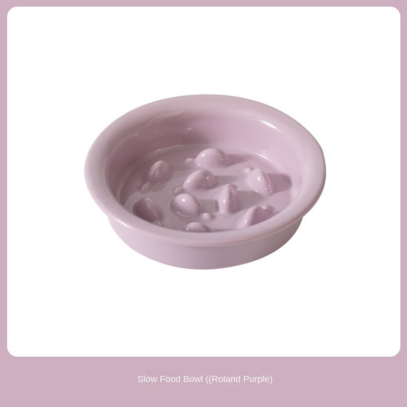 Ceramic Slow Feeding Elevated Cat Bowl Neck Support Cat Food Bowl Pet Ceramic Water Bowl for Cats and Dogs