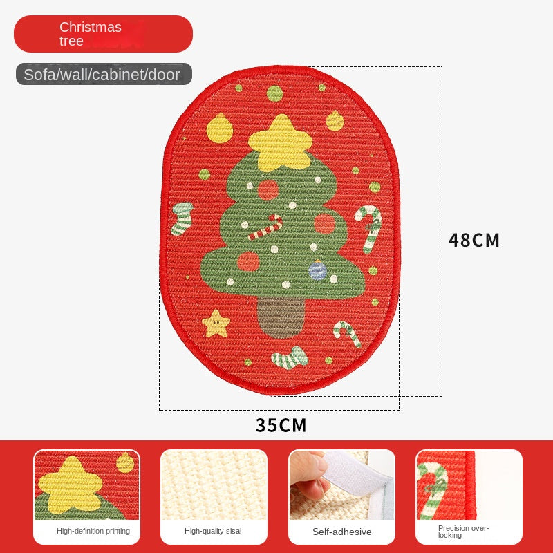 New Halloween Christmas Tree Cartoon Cat Scratcher Durable Non-Shedding Wall-Mounted Cat Claw Sharpening Sisal Scratching Board